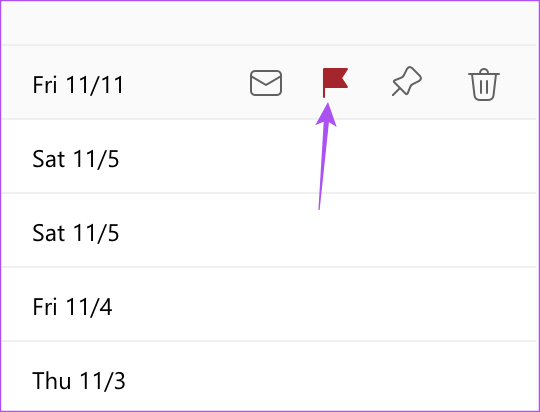 روی نماد پرچم قرمز کلیک راست کرده و زمان مورد نظر خود را برای تنظیم email reminders انتخاب کنید.